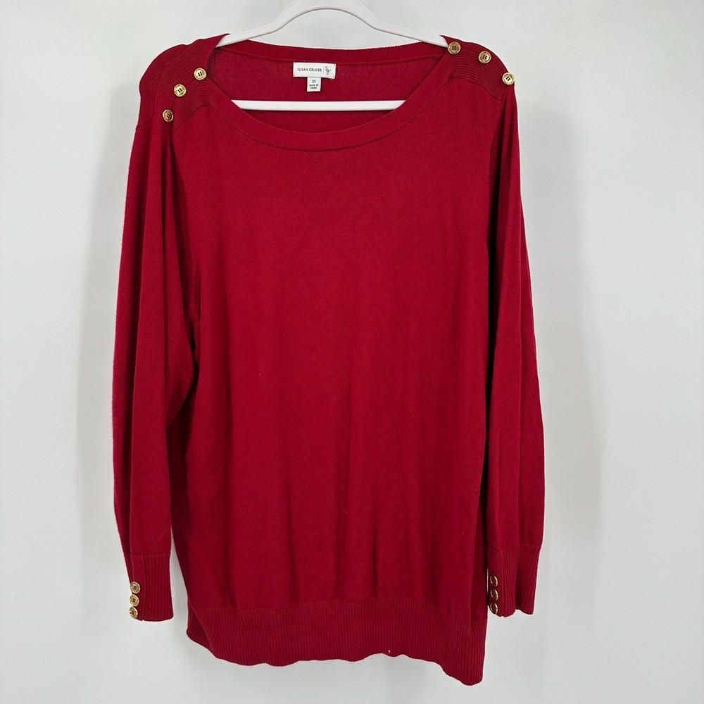 Susan Graver Womens Nautical Preppy Sweater Size 2X Minimalist Sophisticated‎